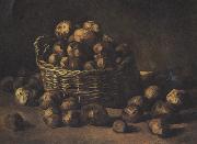 Vincent Van Gogh Still life with a Basket of Potatoes (nn04) oil on canvas